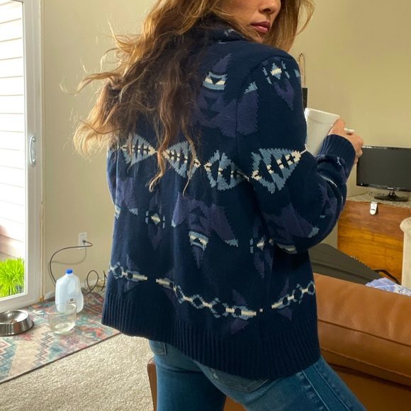 Chaps X Ralph Lauren cardigan sweater Yellowstone southwestern tribal pendleton - Picture 2 of 8